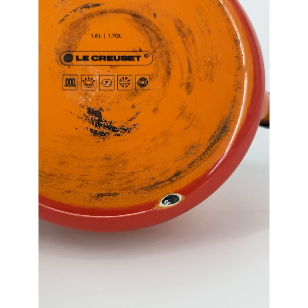 LE CREUSET Enamel On Steel Whistling Tea Kettle 1.7 Qt Flame Orange Classic